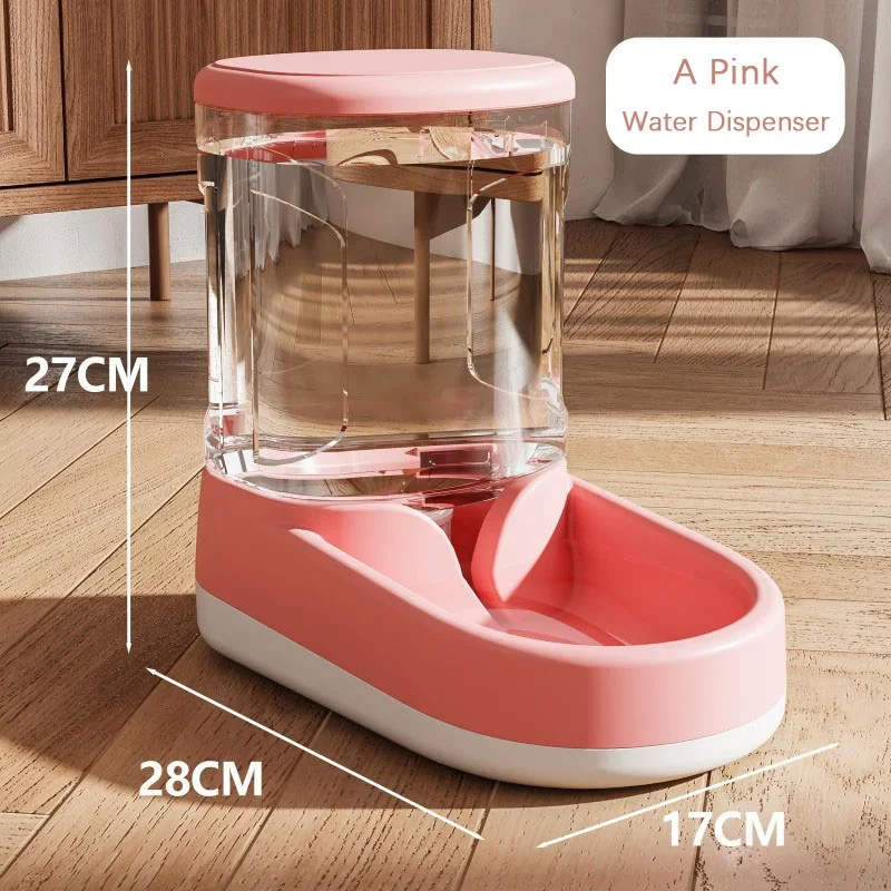 + Automatische voerbak en waterdispenser met grote capaciteit voor honden/katten, zwaartekracht - gevoed, geen stekker vereist: Rood