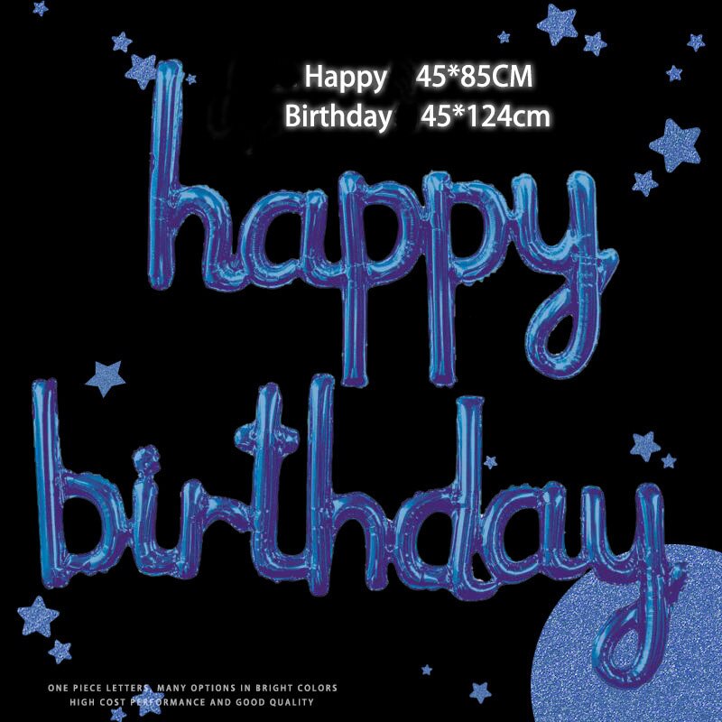 Una pieza feliz Globos de Decoración de cumpleaños oro rosa carta de Globos Decoraciones para de cumpleaños Globos Balony Anniversaire: blue