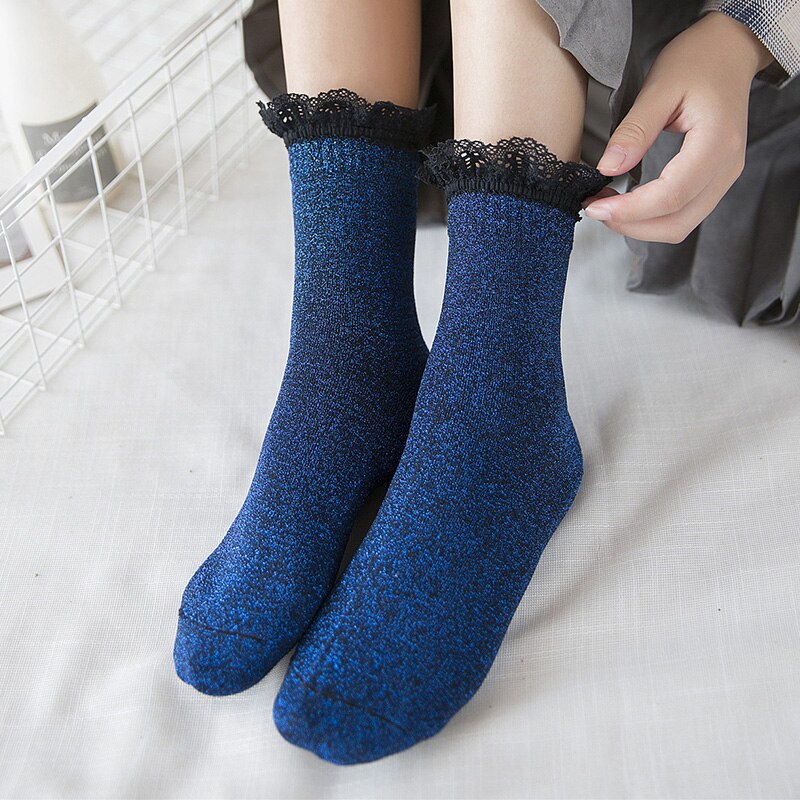 Kant Ruches Zachte Katoen Vrouwen Sokken Top Effen Kleur Leuke Sokken Zoete Prinses Meisje Gezellige Mooie Frilled Sokken
