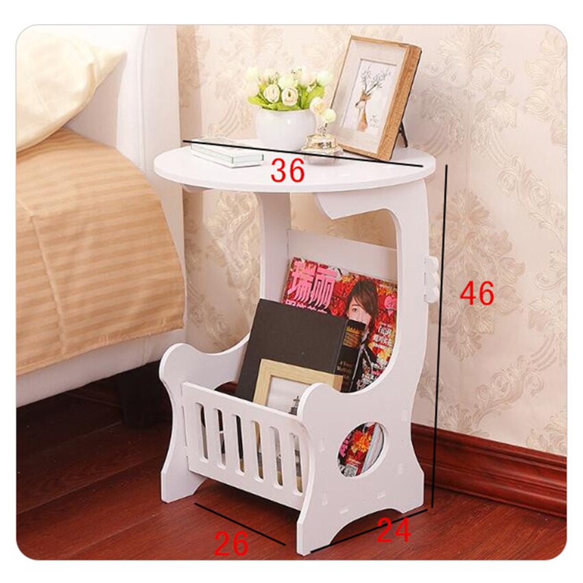 Multifunction Small Side Table Plastic Tea Coffee Table for Living Room Desk Leisure Magazine Storage Rack Table Hollow Carved