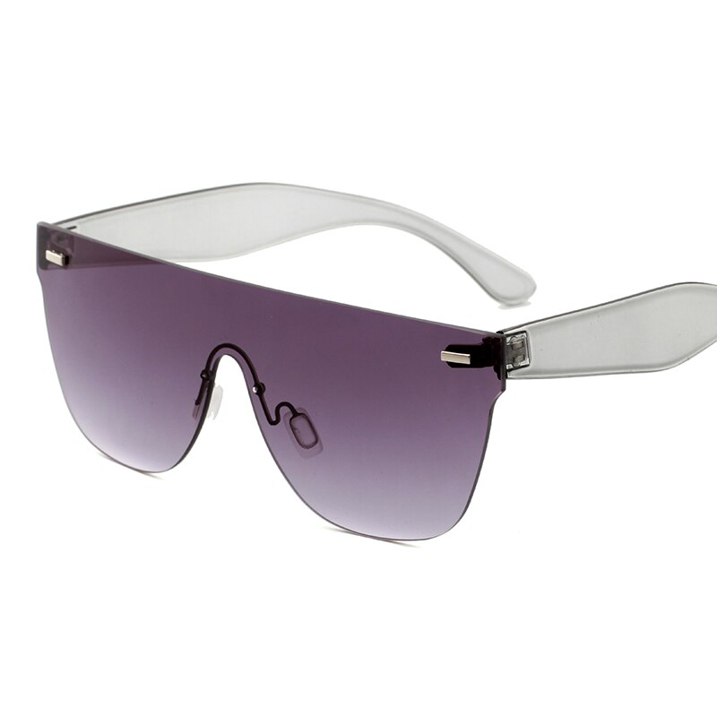 Naisten aurinkolasit trendituotteet oranssi sininen pinkki iso kehyksetön aurinkolasit naisten retro festivaali oculos de sol feminino: Harmaa