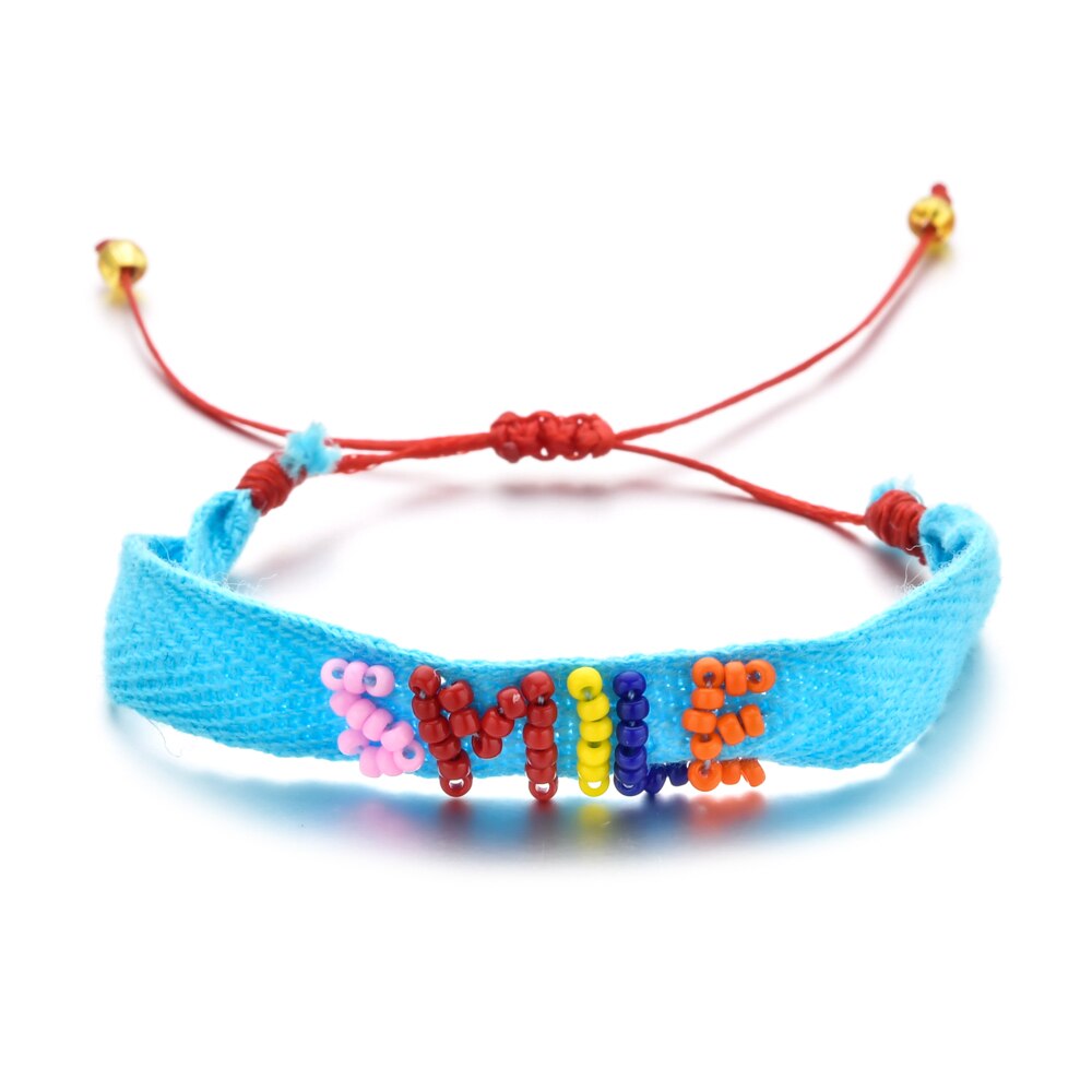 Zmzy bonito pulseiras para meninas jóias miyuki pulseira jóias artesanal arco-íris carta amor jóias por atacado pulsera: SL930