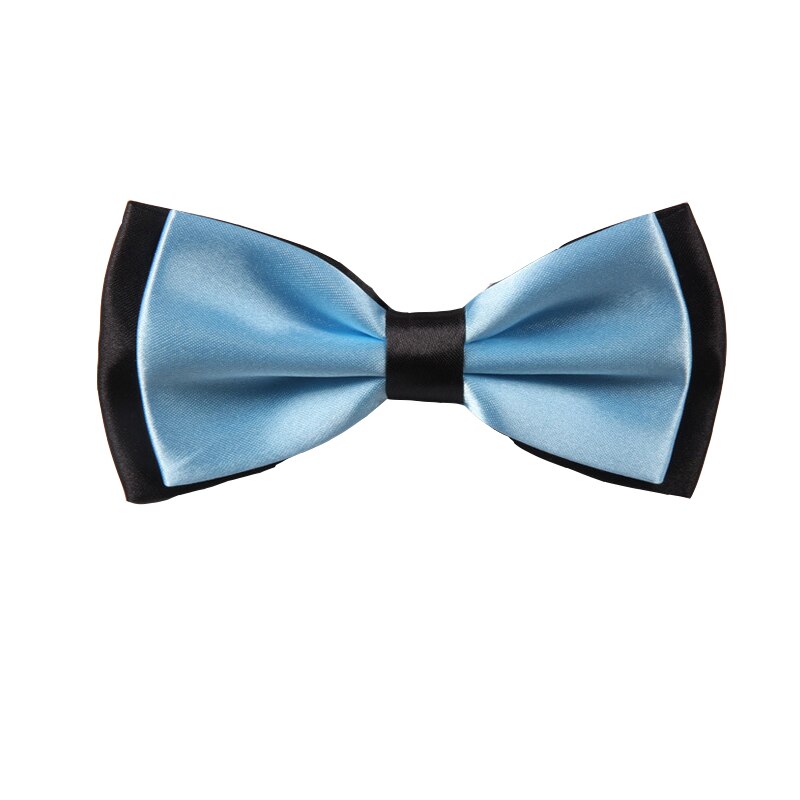 Adult Bowtie Classic Man Wedding Party Formal Satin Silk Multicolor Adjust Neck Bow tie style Clip-On: Light Blue