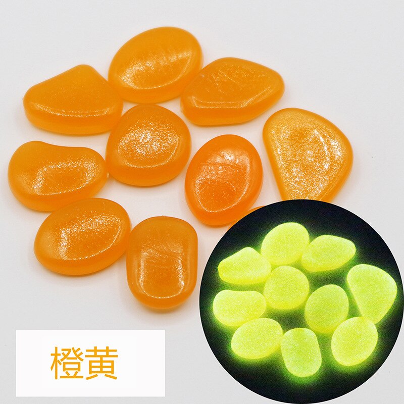 100 stuks/pak glow in the dark tuinkiezels, lichtgevende stenen voor aquariumpaden, tuinpaden, tuindecoratie, lichtgevende stenen: Oranje