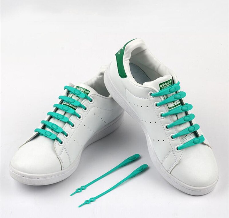 Nouveauté 12 pcs/lot lacets en Silicone élastique chaussures de lacet élastique accessoires chaussures en Silicone paresseux dentelle sans cravate dentelle en caoutchouc