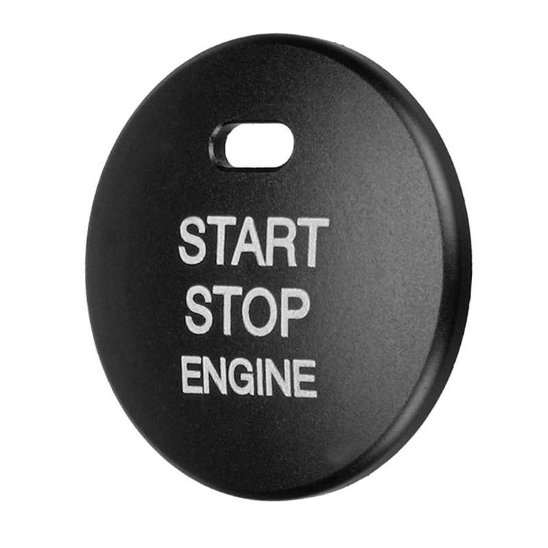 Interruptor de botón de arranque y parada de motor de coche, cubierta de repuesto, pegatina de tapa embellecedora para Mazda 3 Axela, CX-3, CX-4, herramientas de estilo: Negro