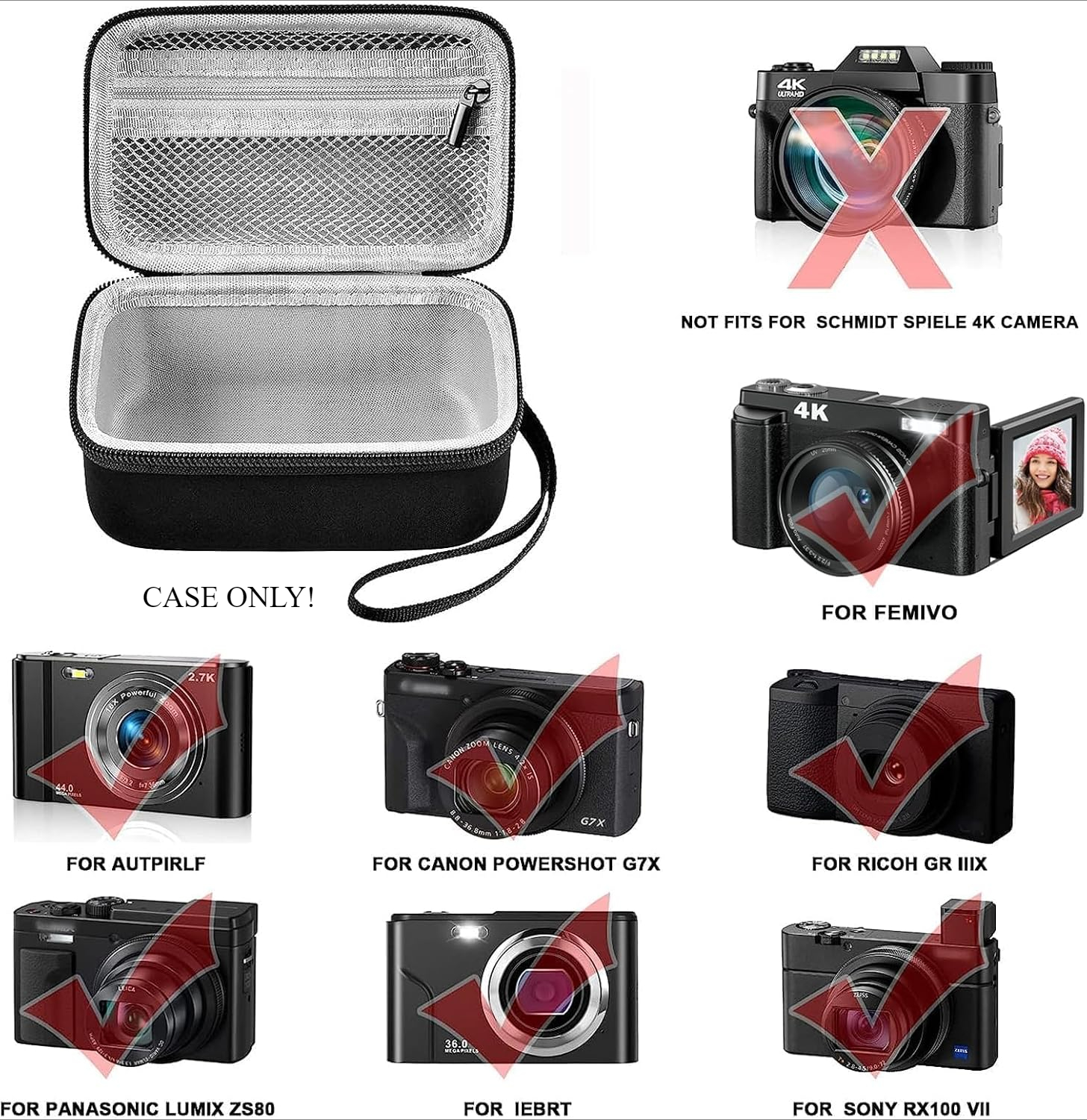 Caja para cámara digital Compatible con TEBNGIHNM para Duluvulu para Oiadek para zheozeig para Zostuic para Toiauaha 4K Vlogging Box solamente