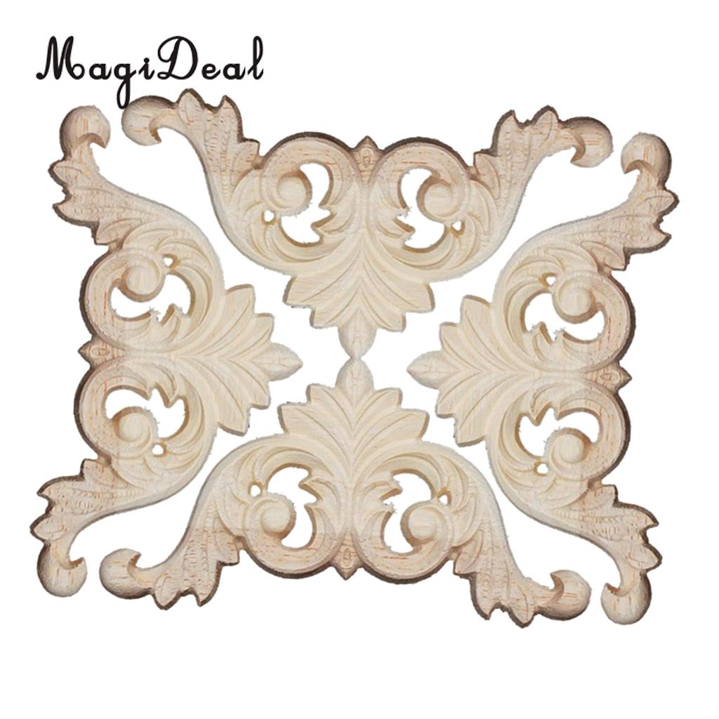3D Hout Gesneden Hoek Onlay Meubilair Home Decoratie Kozijn Spiegel Frame Wood Craft Unpainted Applique: B