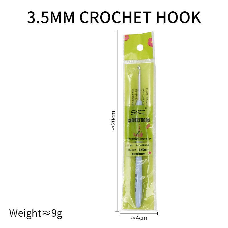 Gancho de ganchillo azul, vástago suave, aguja para suéter, ganchos de ganchillo, herramientas para tejer a mano, agujas de lana, accesorios de gancho de punto de aluminio TPR: Marfíl