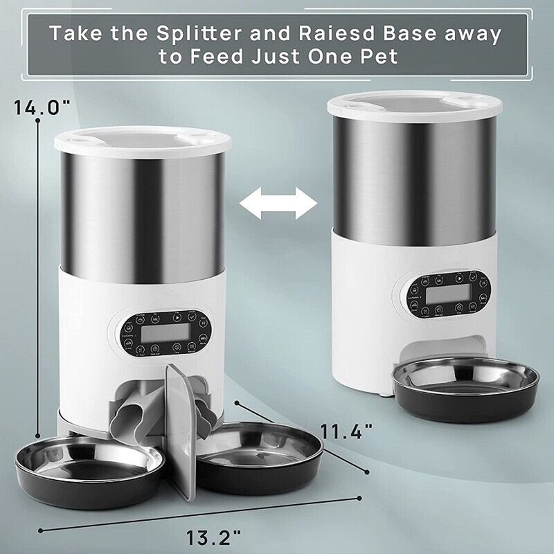 Smart App Pet Feeder Kat En Hond Voedsel Dispenser Rvs Kom Medium-Sized Katten En Honden Met Opname timing Voeden