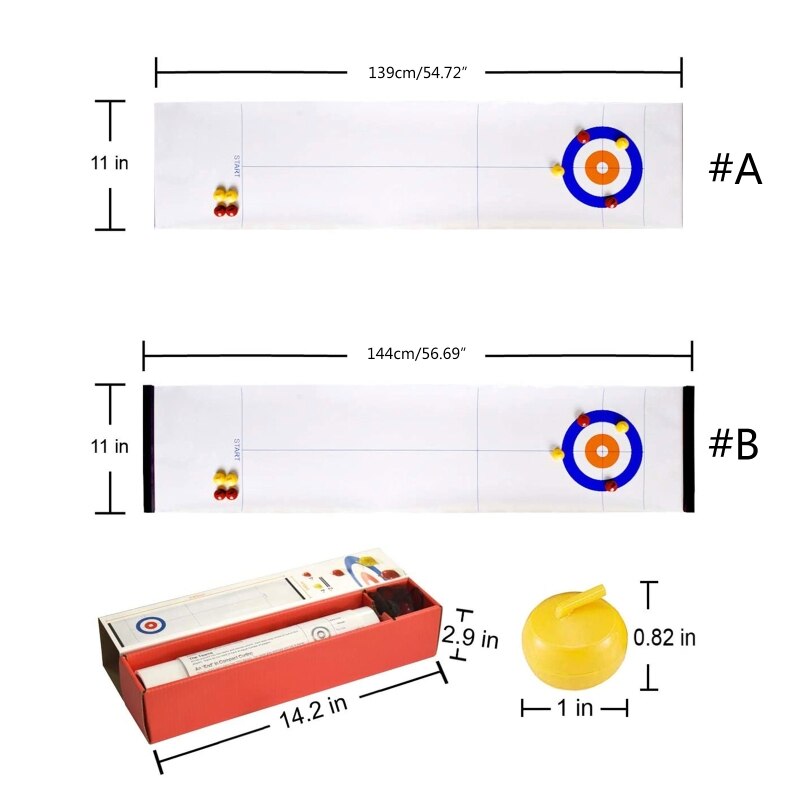 Opvouwbare Mini Curling Tafel Curling Bal Tafelblad Curling Game Voor Kid Adult Fam W8EE