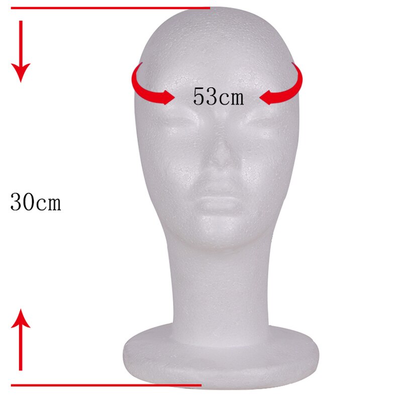 Beauty Male female Styrofoam human hair mannequin head hairdressing white black Model for Hat Display Glasses Cap Wig stand