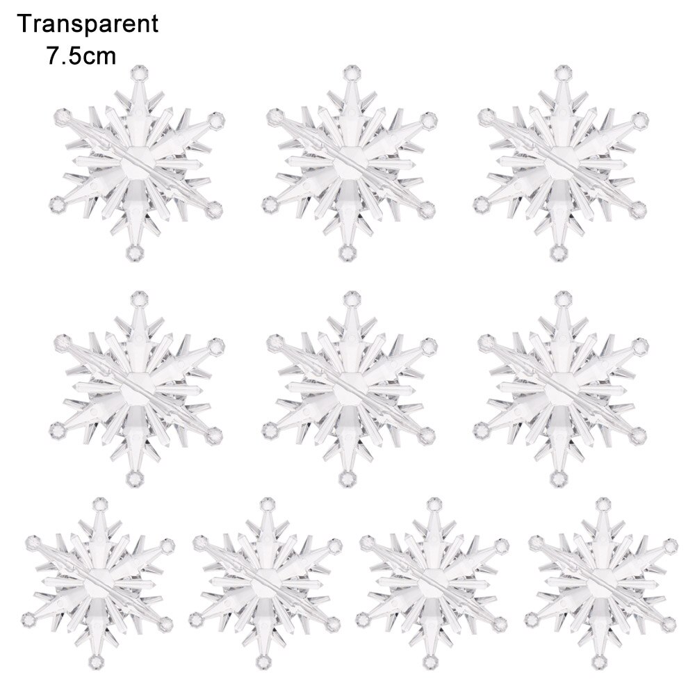 10 Stuks Mode Kerst Ornament Witte Sneeuwvlokken Crystal Acryl Craft Hanger Diy Decoratieve Levert Woondecoratie: 9