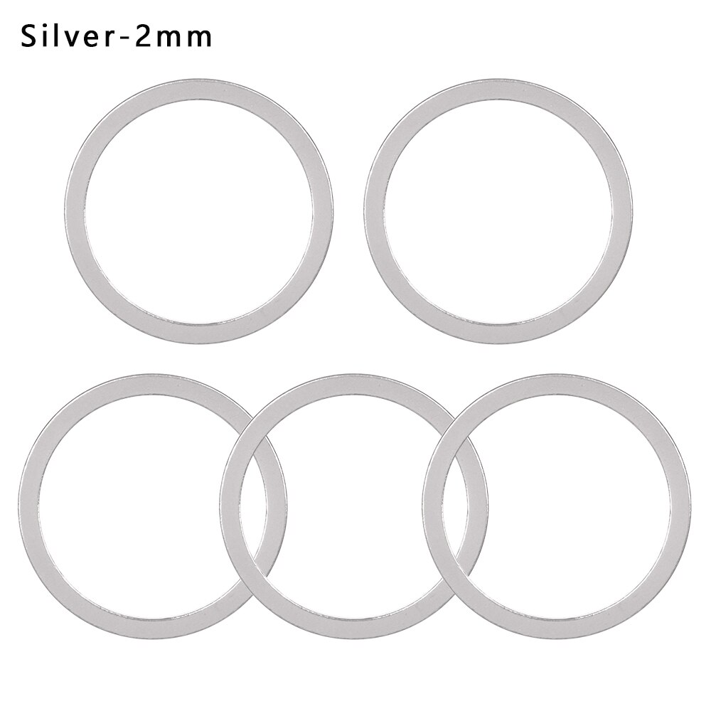5PC 1~2.5mm Aluminium Alloy Bicycle Flywheel Hub Spacer MTB Bike Bottom Bracket Washer Bike Axle Washer Gasket Freewheel Gap: Silver 2mm