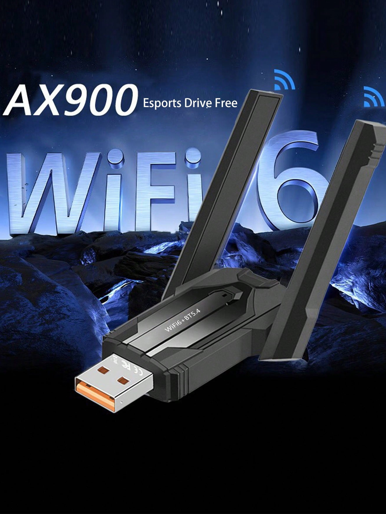 WiFi6 driver-free dual-band 5G network card, Bluetooth 5.4 dual-in-one , 1300Mbps high-speed USB receiver