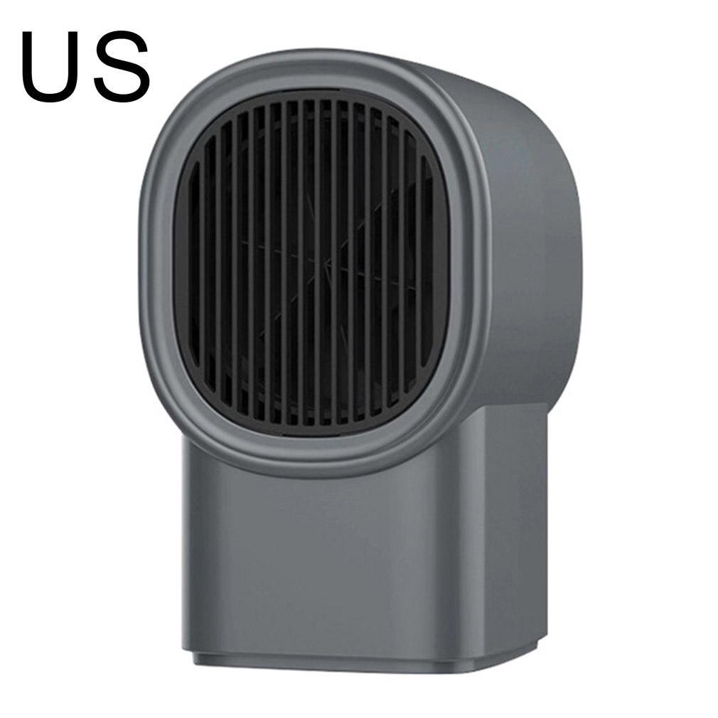 Mini aquecedor de mesa portátil ventilador elétrico aquecido casa escritório aquecimento rápido inteligente sistema temperatura constante: gray US 110V