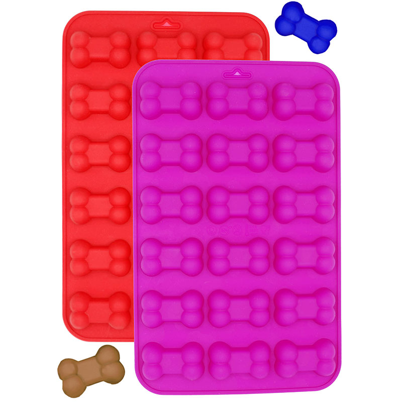 Formy silikonowe Silikonowe foremki do pieczenia czekoladowych cukierków Jelly Ice Cube Tray Dog Treats: Różowy