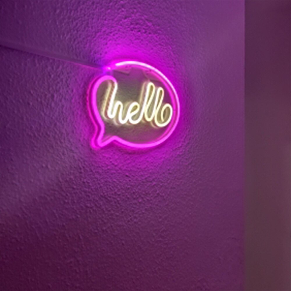 Led Neon Verlichting Hello Stijl Feestelijke Bar Party Wanddecoratie Board Slaapkamer Nachtlampje Batterij/Usb Opladen Sfeer lamp