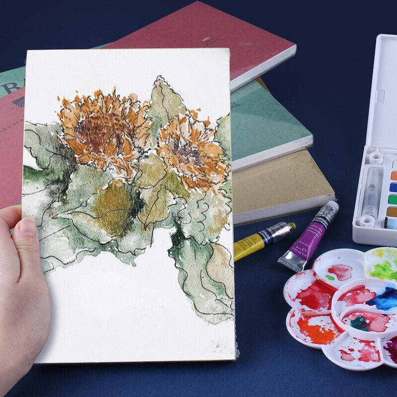 BAOHONG – papier aquarelle pour artistes, tampon texturé pour peinture, crayon, encre, charbon de bois, Pastel et acrylique, 20 feuilles 300 g/m², blanc