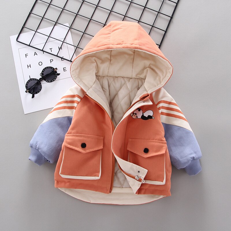 Meninos do bebê quente outerwear inverno da criança de algodão grosso para baixo parkas bebe infantil roupas casuais crianças casacos hodies jaquetas: brown / 24 m