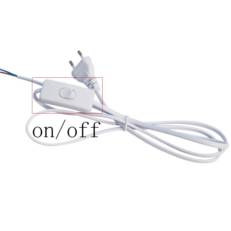 1.8M Black White EU Plug Dimmable Switch Cable Light Modulator Lamp Line Dimmer Controller Table Lamp Power Wire AC110V 220V: onoff white