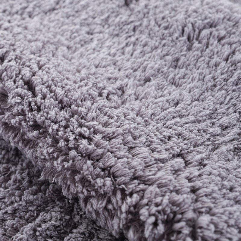 Cotton Bathroom Carpet Thick Flocking Bath Mat Set Water Absorption U Shape Toilet Floor Feet Rug And Lid Cover 1 Pcs