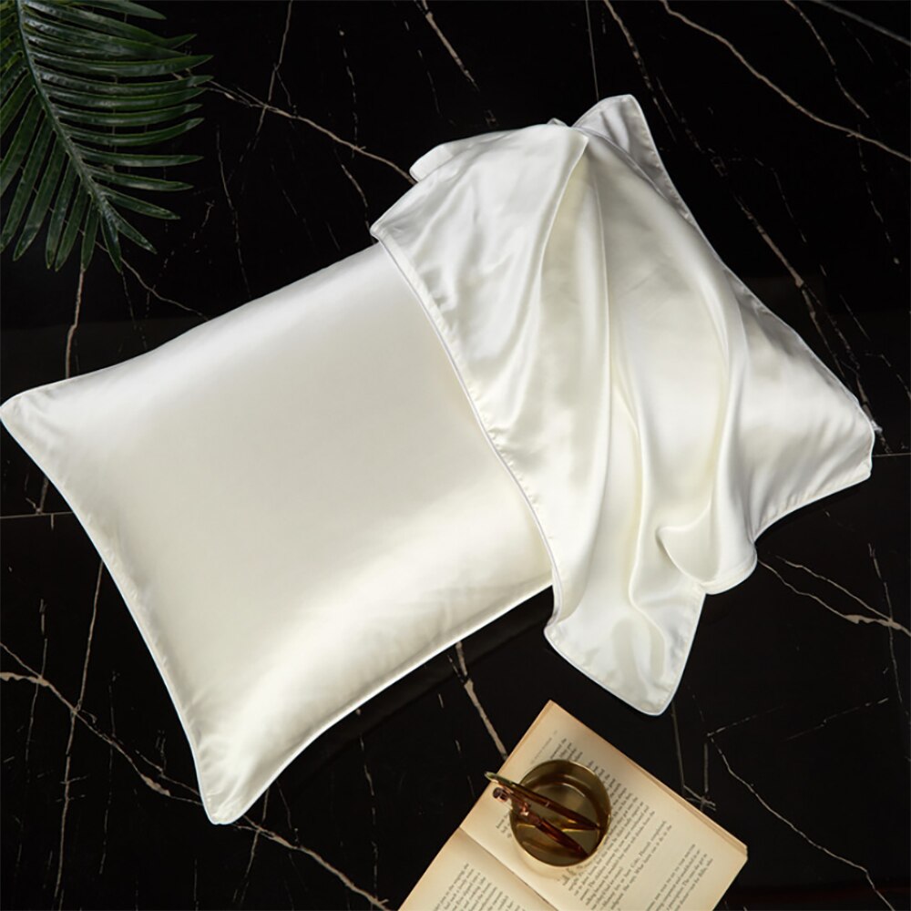 Echte zijden kussensloop voor haar en huid 19mm natuur moerbei zijden kussensloop superzachte body kussensloop één zijde zijden: Ivoor / 48 x 74cm 1pc