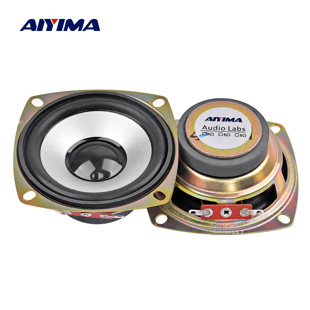 Aiyima 2 Stuks 3 Inch Draagbare Full Range Luidsprekers 4 Ohm 5W Sound Speaker Neodymium Home Theater Ktv Professionele luidspreker Diy