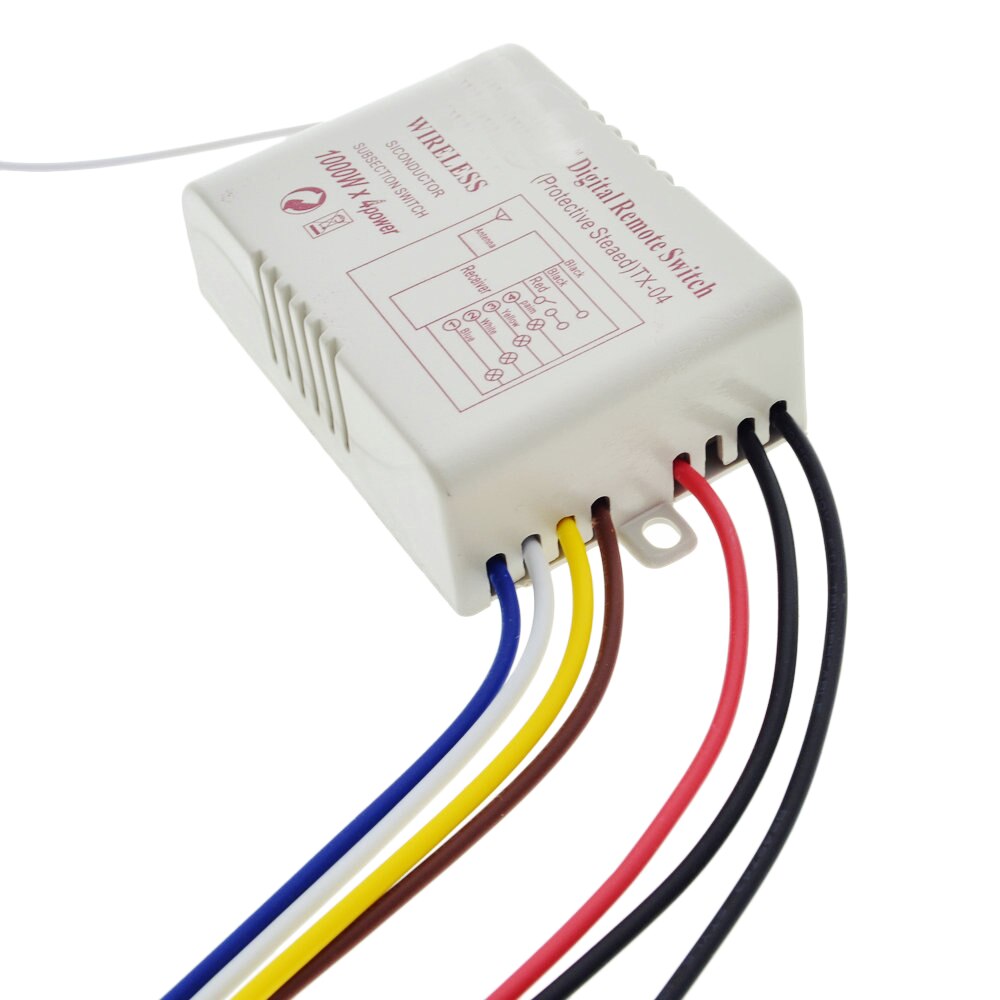Wireless 4 Channels 220V Lamp Remote Control Switch Transmitter 360W swith for led bulbs