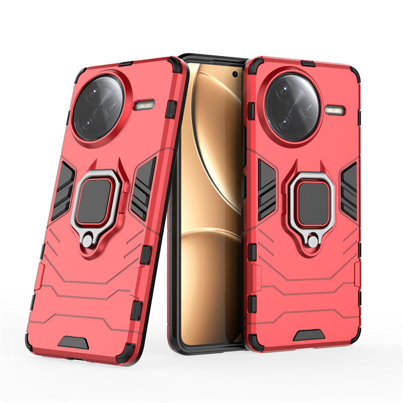 Funda con soporte para Xiaomi Poco F7 Ultra F7 Pro 5G, funda con soporte de anillo, soporte magnético, Fundas Coque: Rojo / Para iPhone 16 Pro Max