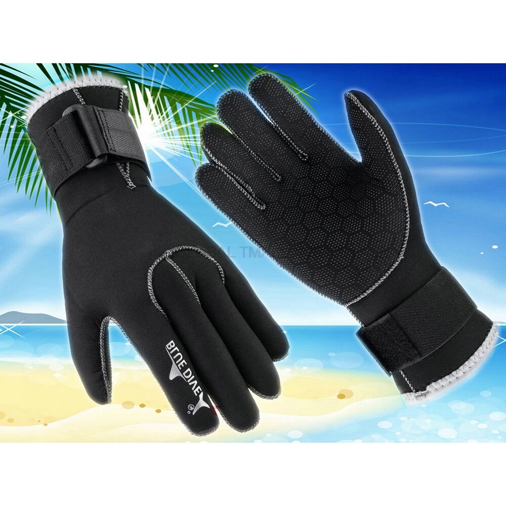 Diving gloves swimming glove for winter outdoor swimming amateur 3mm thickness Neoprene Keep warm non-waterproof glove Blue Dive