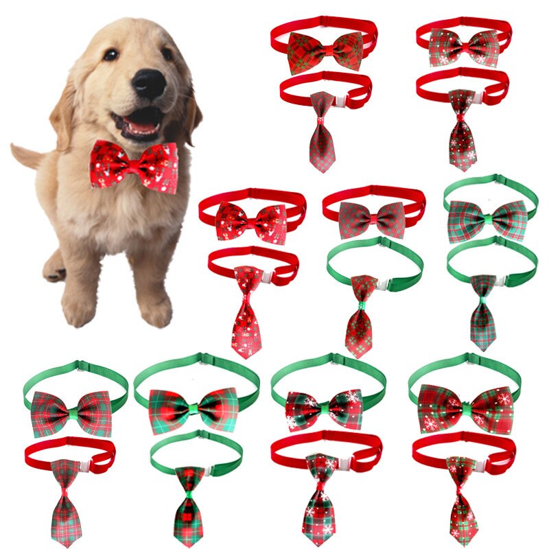 2 stk kæledyr jul plaid slips slips kat hund krave justerbar til xmas festival kjole op foto værktøjer kæledyr tilbehør