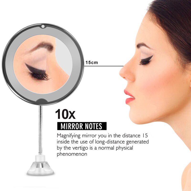 LED Mirror 10X Magnifying Mirror Makeup Mirrors With LED Light Vanity Miroir Grossissant 360 Mirrors Cosmetic Mirror