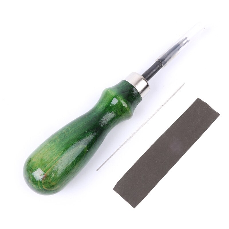 1 Set Leather Edge Skiving Beveling Wooden Handle Craft DIY Cutting Tool Kit For DIY leather manual cutting edge: 1mm