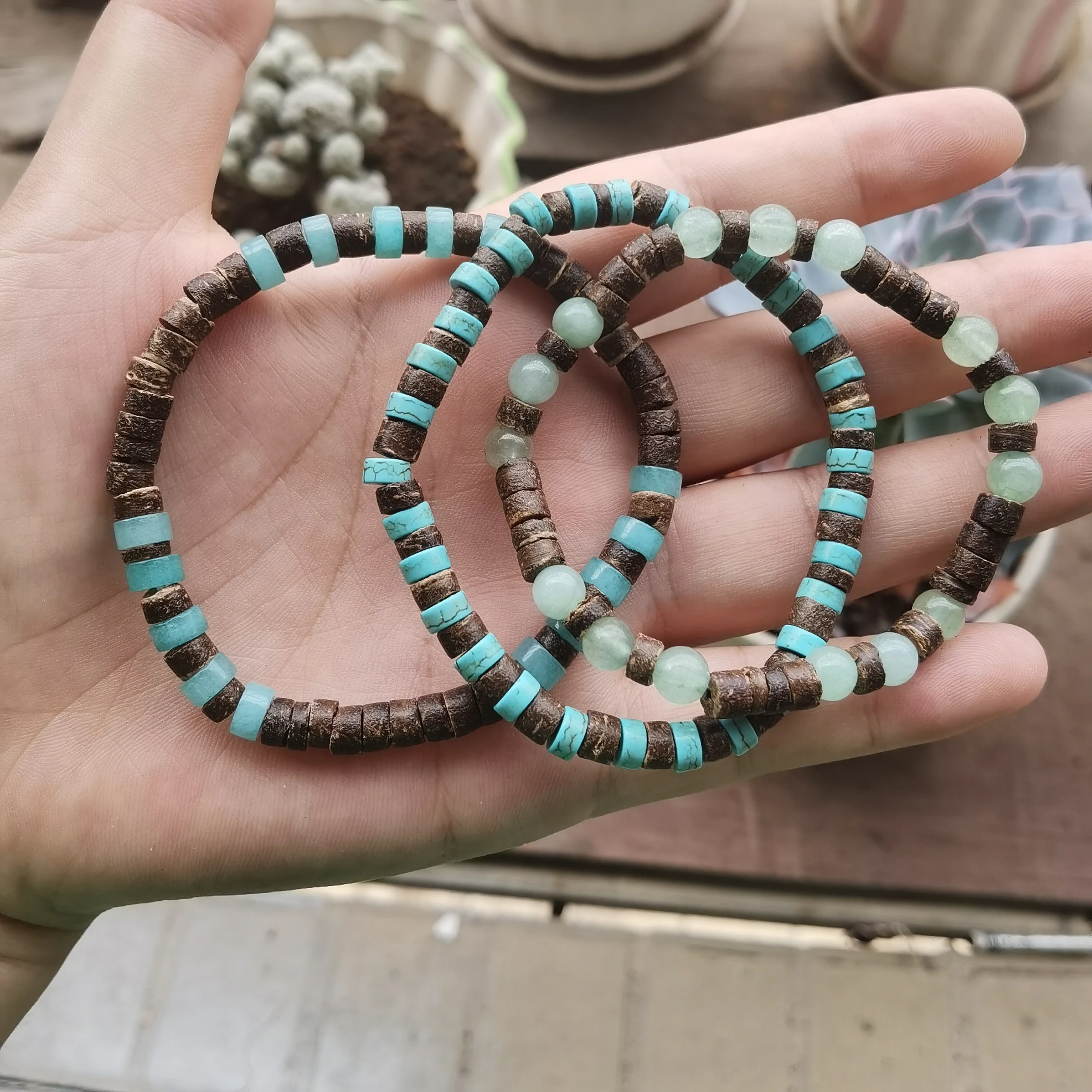 Pulsera de cuentas para hombre Pulsera estilo surfista. Pulsera para hombre Pulseras apilables Pulseras bohemias elásticas