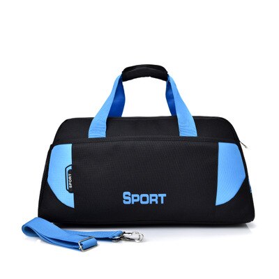 Fitness Nylon beschriftet Wochenende Duffel Tasche Lässig Männer Frauen Sport damen Tragen Auf Gepäck Tasche Duffle Reisetaschen: Blau