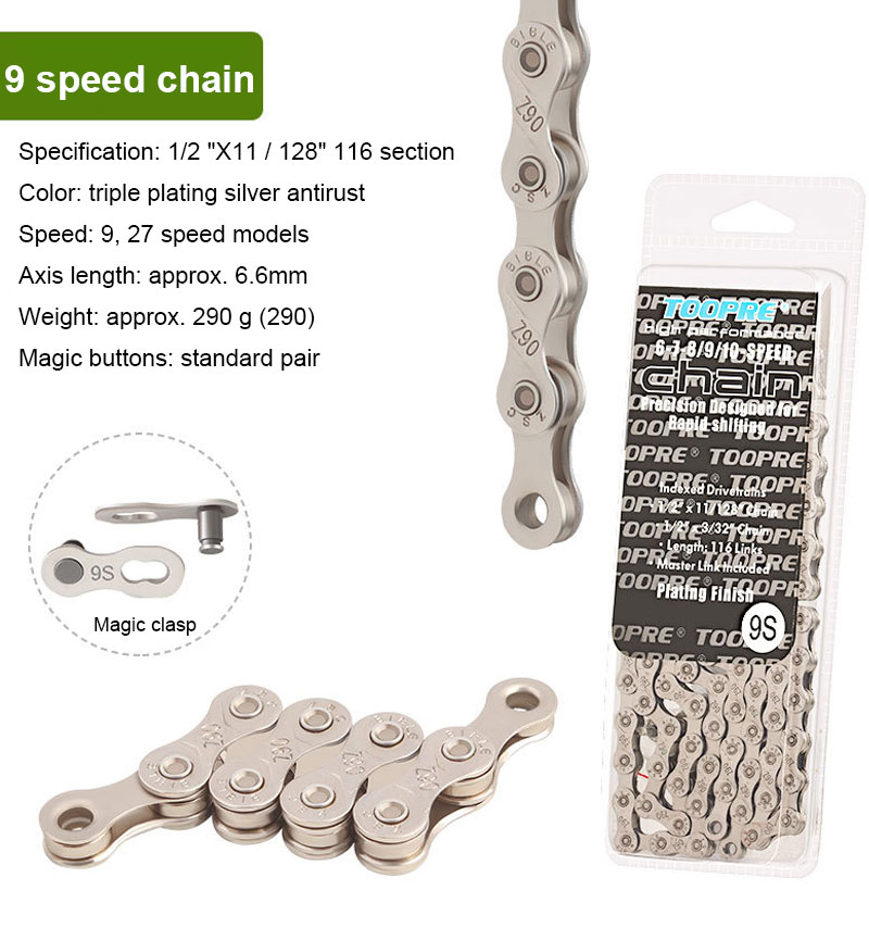 Mountain Bike Chain Riding Bicycle Variable Speed Chain 8/9/10/11 Speed Outdoor Bicycle Accessories Chain Parts TSLM1: 02