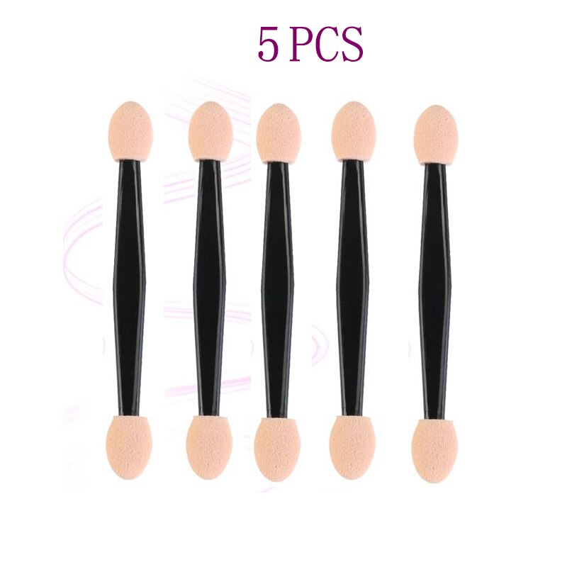 Pinceaux jetables pour fard à paupières, 50 pièces, kit de maquillage jetable pour applicateur cosmétique, éponge en Nylon double face: 5 PCS-Black