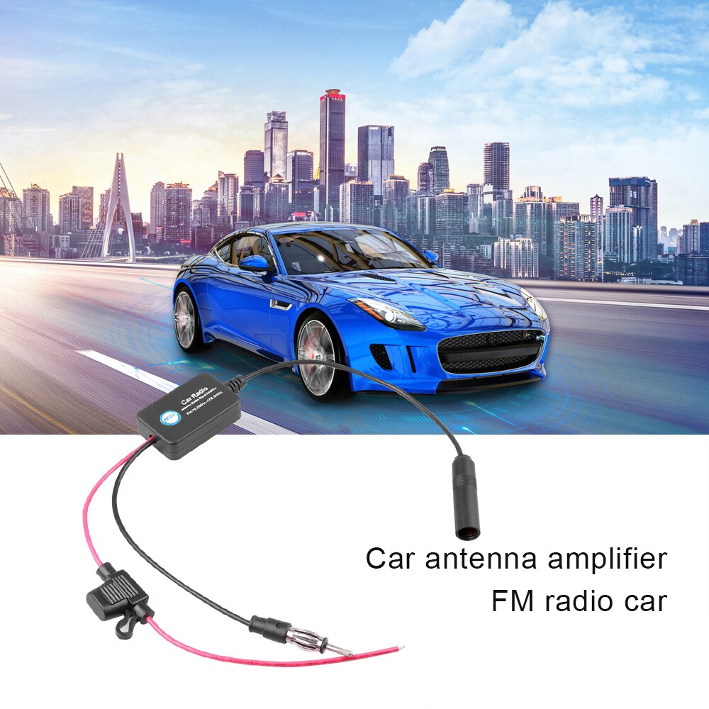 Antena de Radio FM Universal para coche, amplificador de señal FM de 12V para vehículo marino, amplificador FM de 88-108MHz para