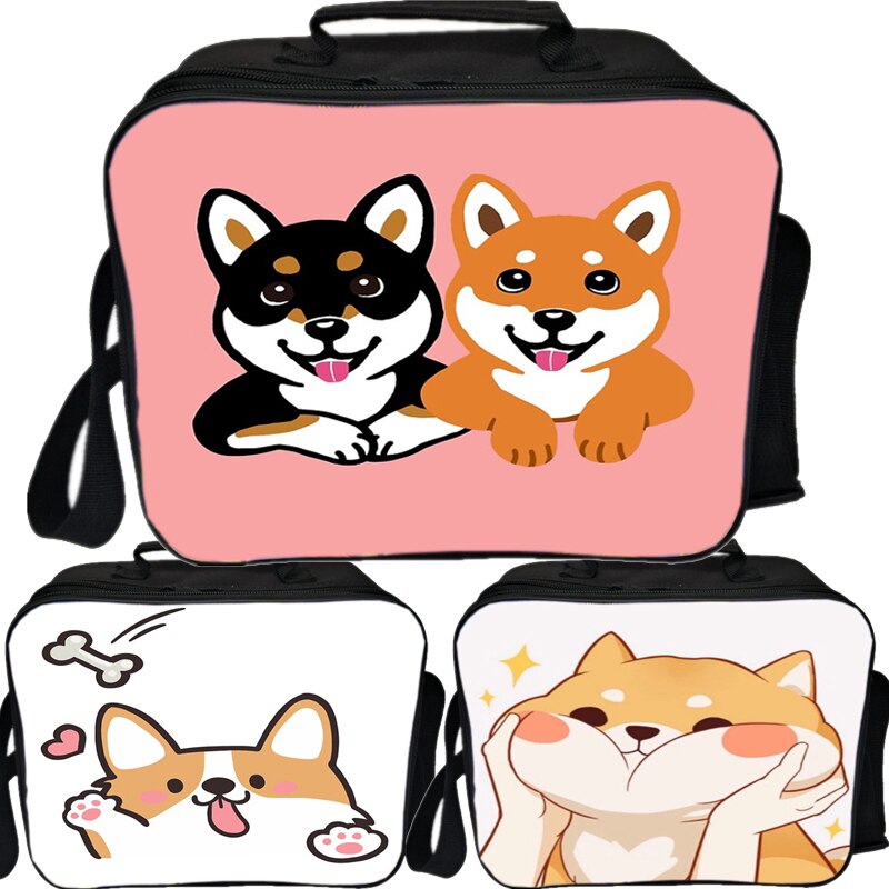 Kawaii Cute Shiba Inu Lunch Bag Picnic Insulation Bag Men Women Boys Girls Tote Cooler Beautiful Portable Lunch Box