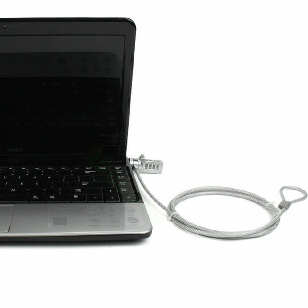1.45m 4- cijferige combinatie kabelketting zinklegering notebook voor pc draagbare computer slot universele beveiliging anti-diefstal laptop