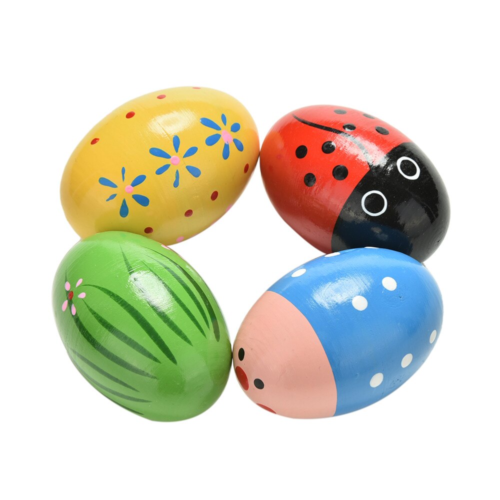 Huevos de arena de madera, instrumentos musicales de percusión, colores aleatorios, 1 Uds.
