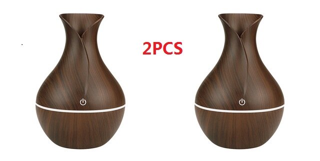 KBAYBO 130ml USB difusor de aceites aromáticos humidificador eléctrico de madera humidificador de aire ultrasónico aromaterapia LEDlight nebulizador para el hogar: k-h121b-2