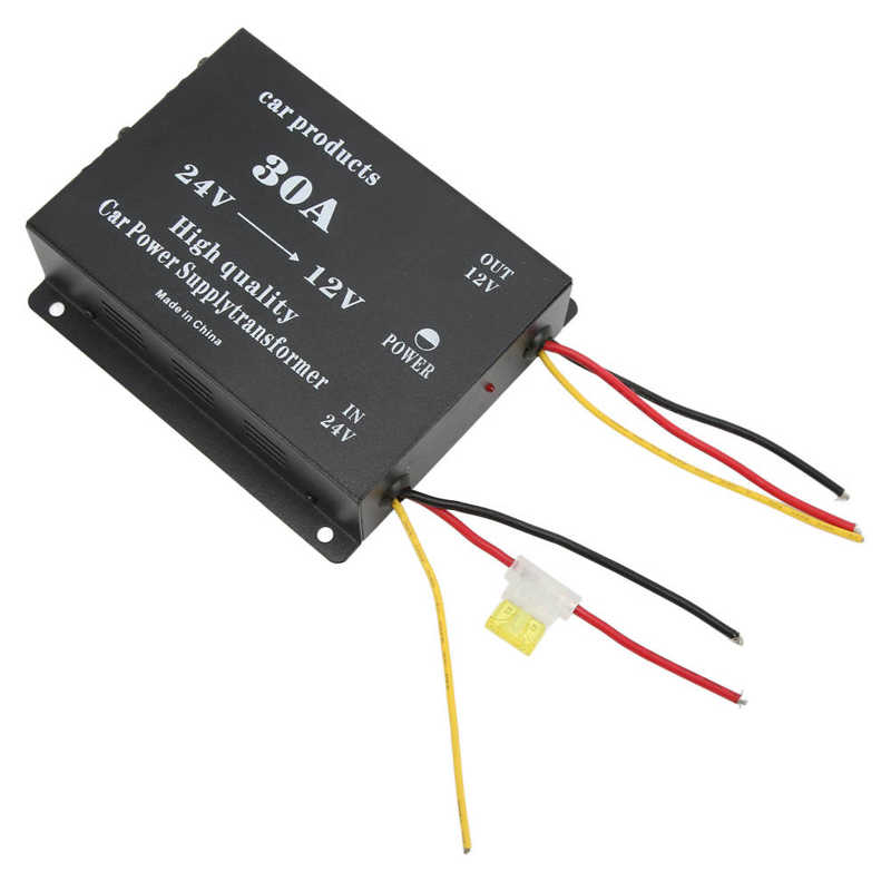 24V To 12V Converter Short Circuit Protection DC24V To 12V Car Voltage Reducer Safe Reliable for Buses: 30A