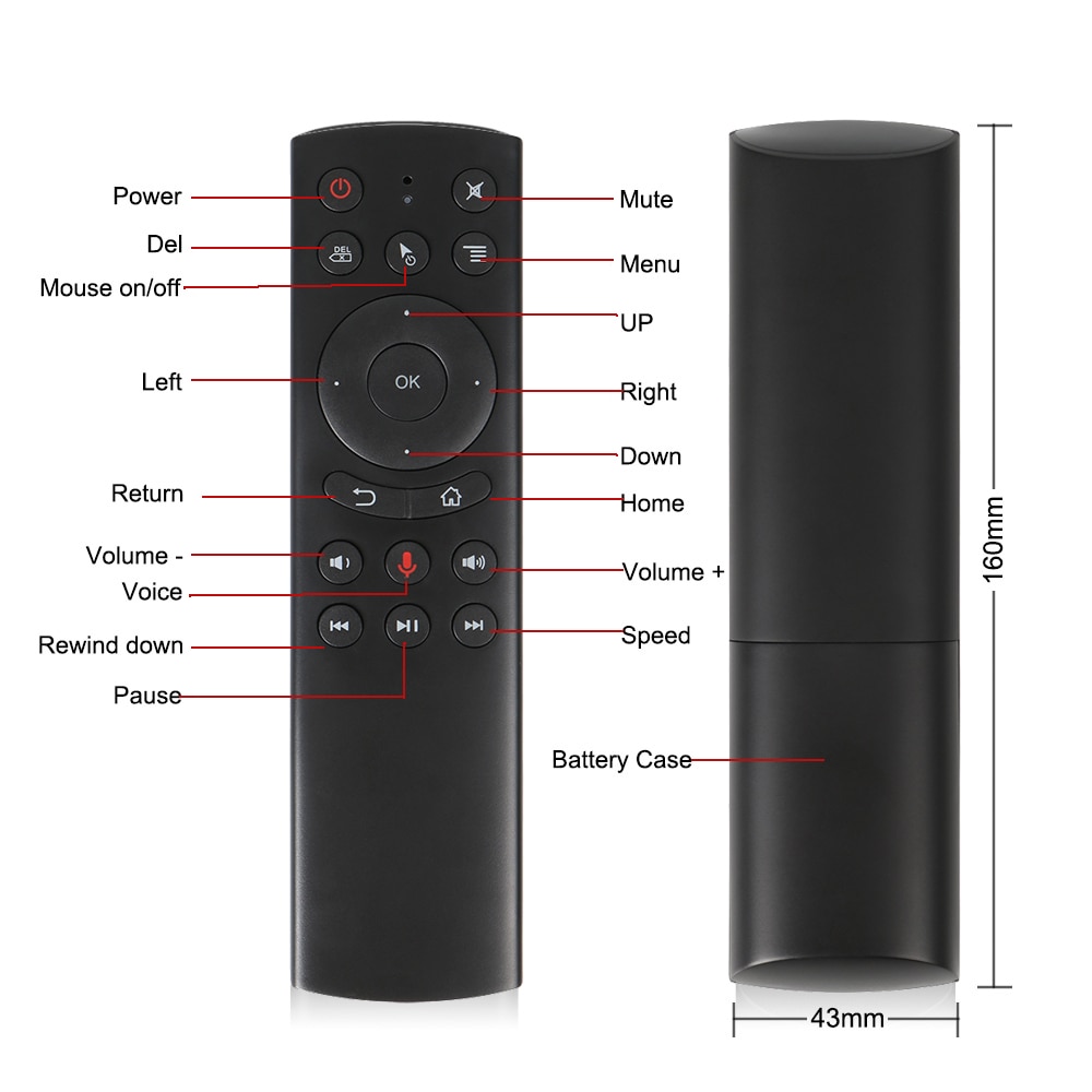 Kebidu G10S G20S G30S Gyro voix télécommande IR apprentissage 2.4G sans fil mouche Air souris pour Android TV Box pour Mini H96 MAX X99