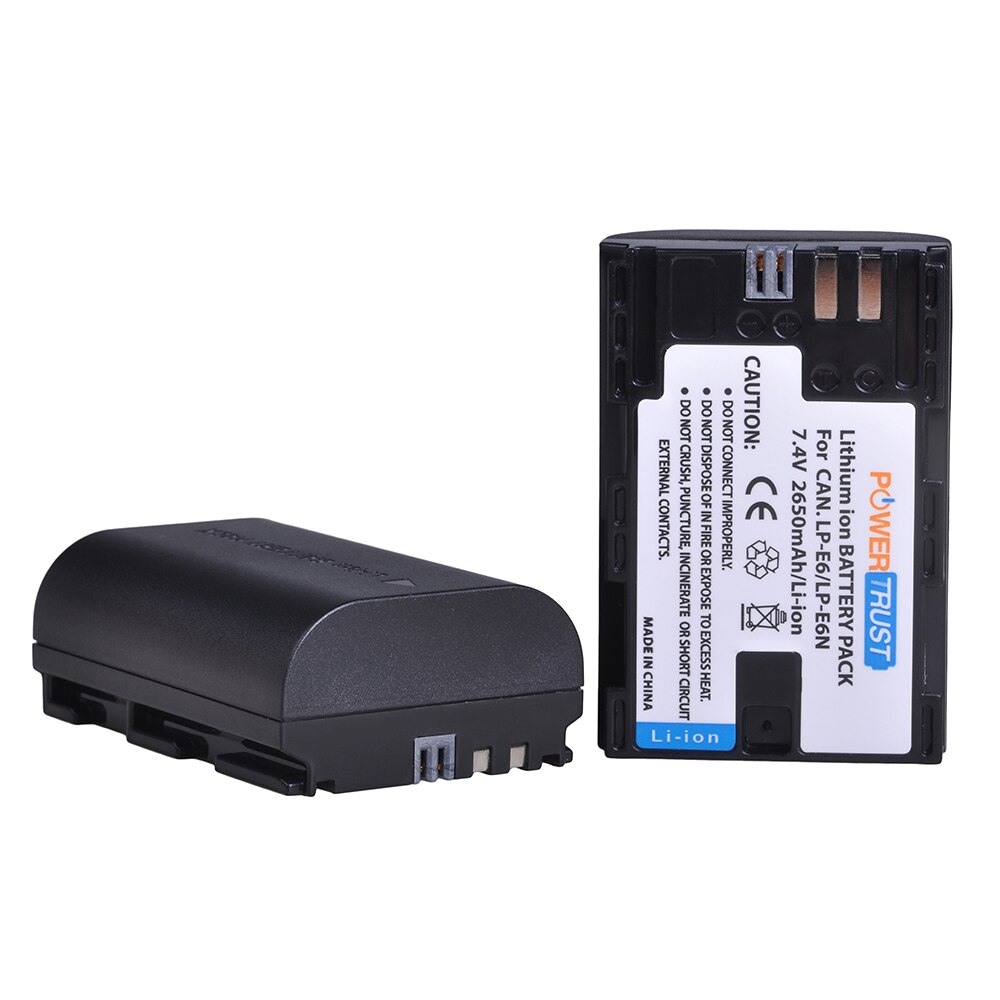 1x2650mAh LP-E6 LP E6 LPE6 LP-E6N Cámara batería para Canon EOS 5DS 5D Mark II Mark III 6D 7D 60D 60Da 80D DSLR EOS 5DSR: 2 Battery