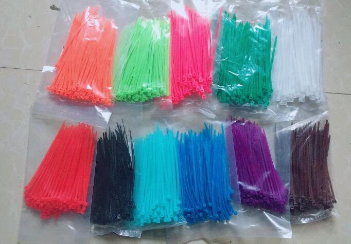 500pcs 3*120/150mm Fixed plastic strapping self-locking color nylon cable tie belt Strapping Straps For Wires