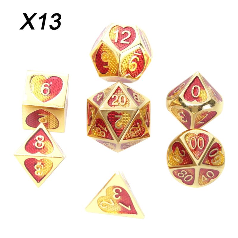 Metal Dice Set Dnd Board Game 7 Pcs Polyhedrale Dobbelstenen Voor Rpg Rol Playing Game Y98F: Type 13