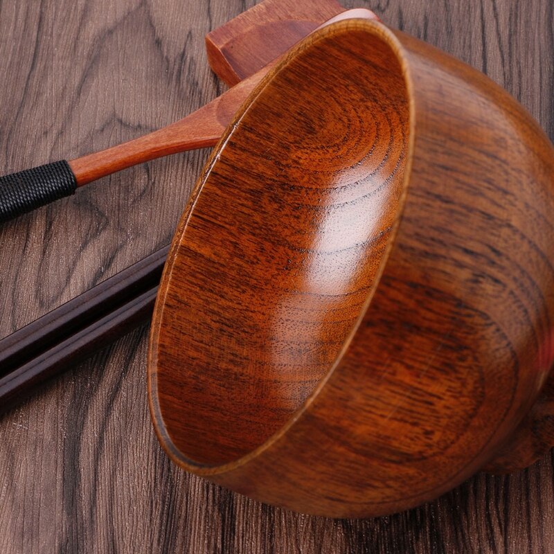 Utensilio de cocina vajilla azufaifo Natural de madera Bol para arroz o sopa comida Containter belleza de contenedor de almacenamiento tazón de fuente