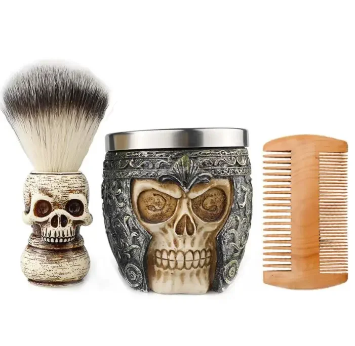 Barber Rasierpinsel männer Bart Reinigung Pinsel Schäumen Seife Schüssel Salon Rasieren Werkzeuge Rasieren Schüssel Haar Pinsel Bart Pinsel Sets: green